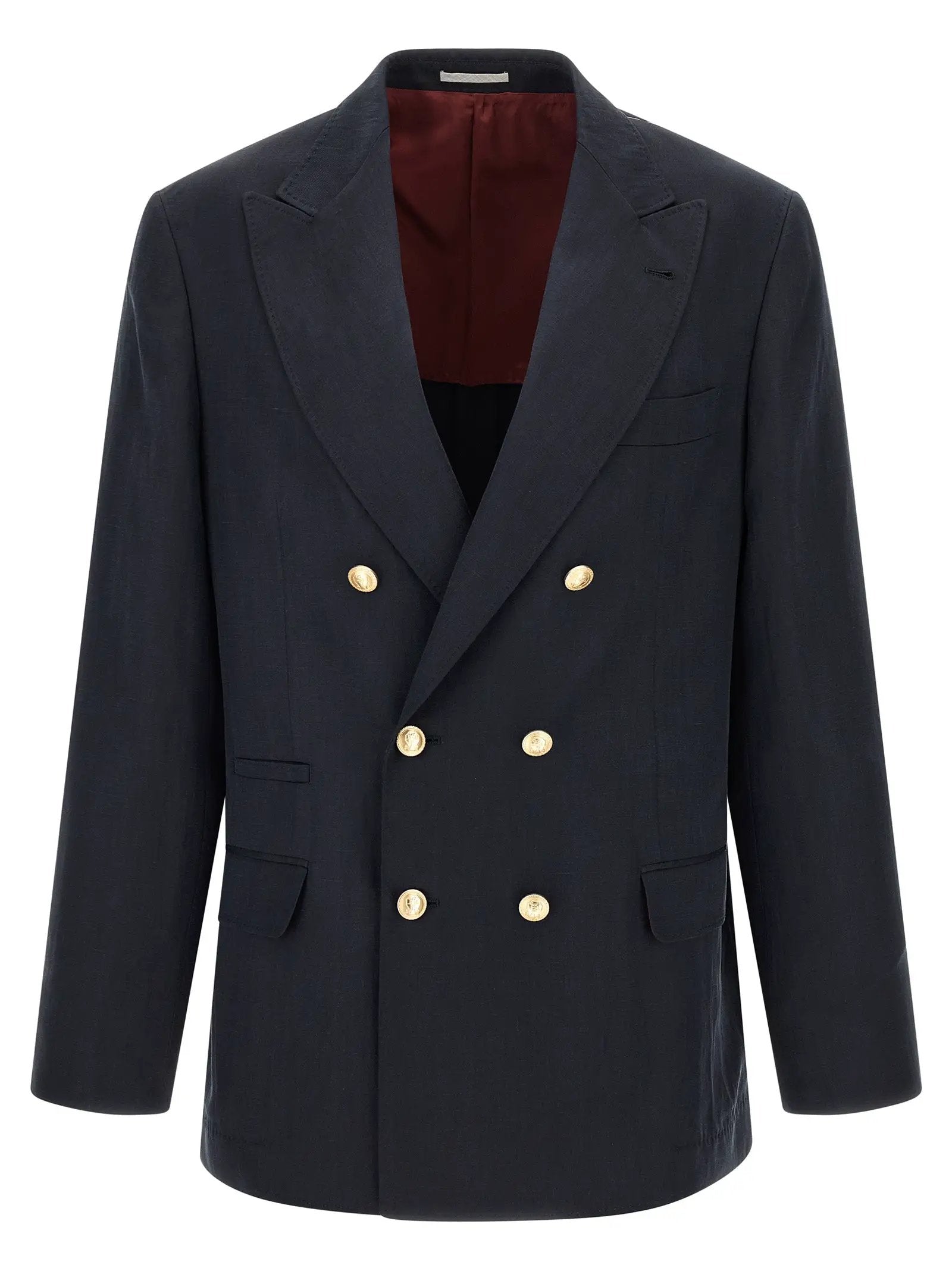 Brunello Cucinelli Blue Silk Blazer
