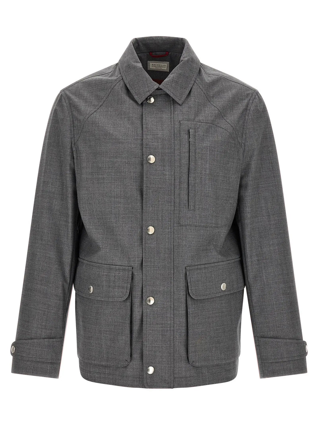 Brunello Cucinelli Gray Virgin Wool Full-Length Jacket