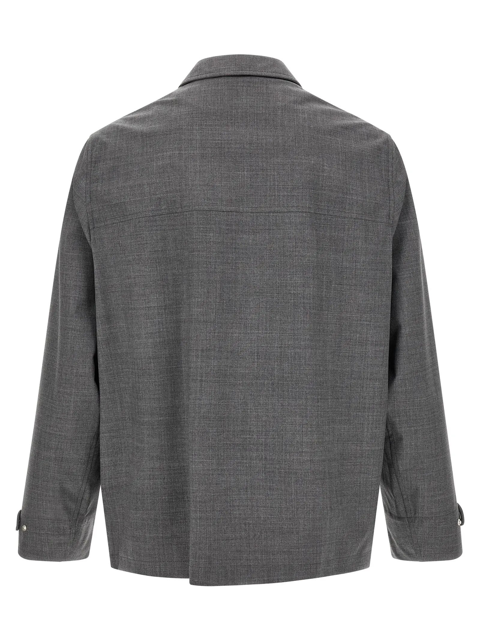 Brunello Cucinelli Gray Virgin Wool Full-Length Jacket