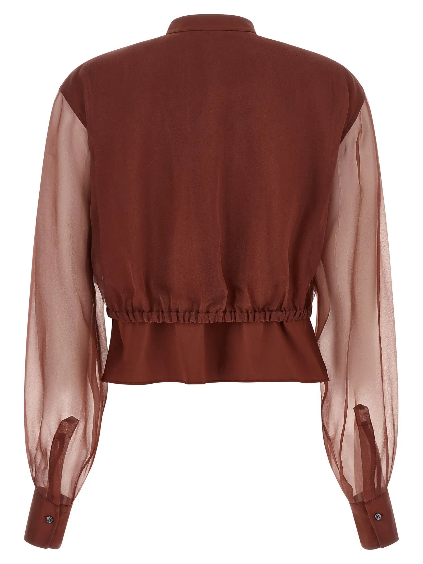 Brunello Cucinelli Brown Cotton Blouse