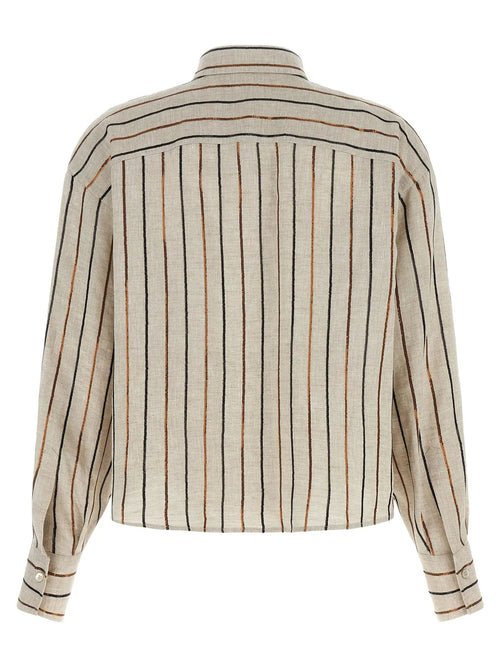 Brunello Cucinelli Beige Linen Blouse