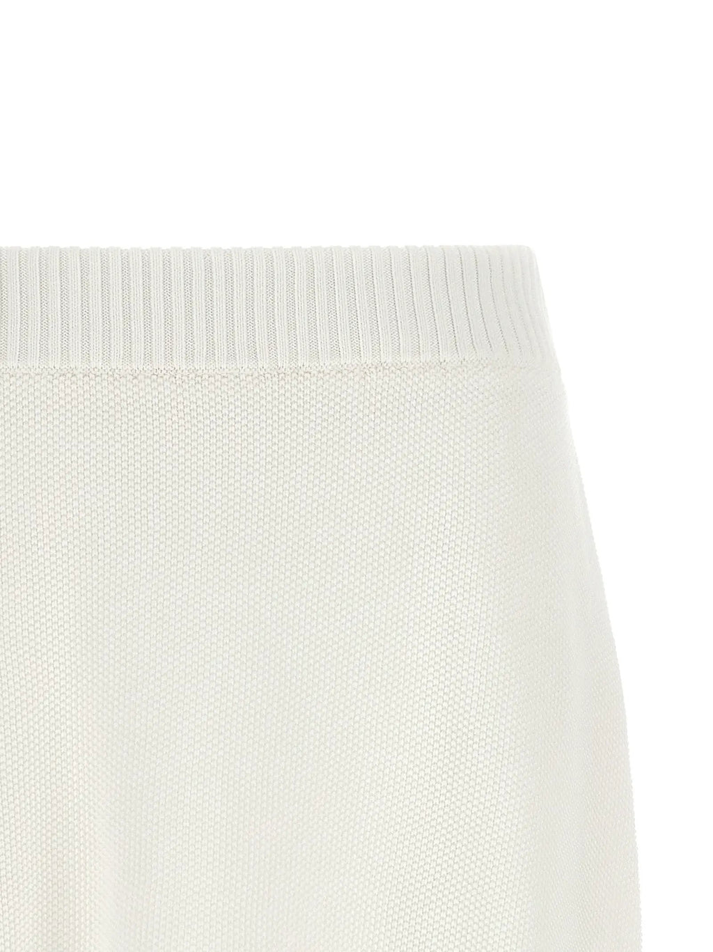 Jupe longue en coton blanc Brunello Cucinelli