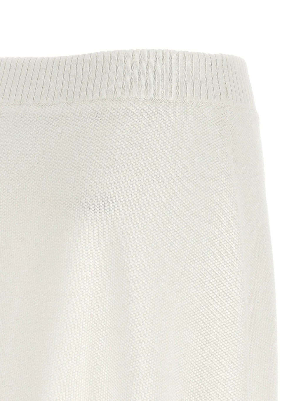 Jupe longue en coton blanc Brunello Cucinelli