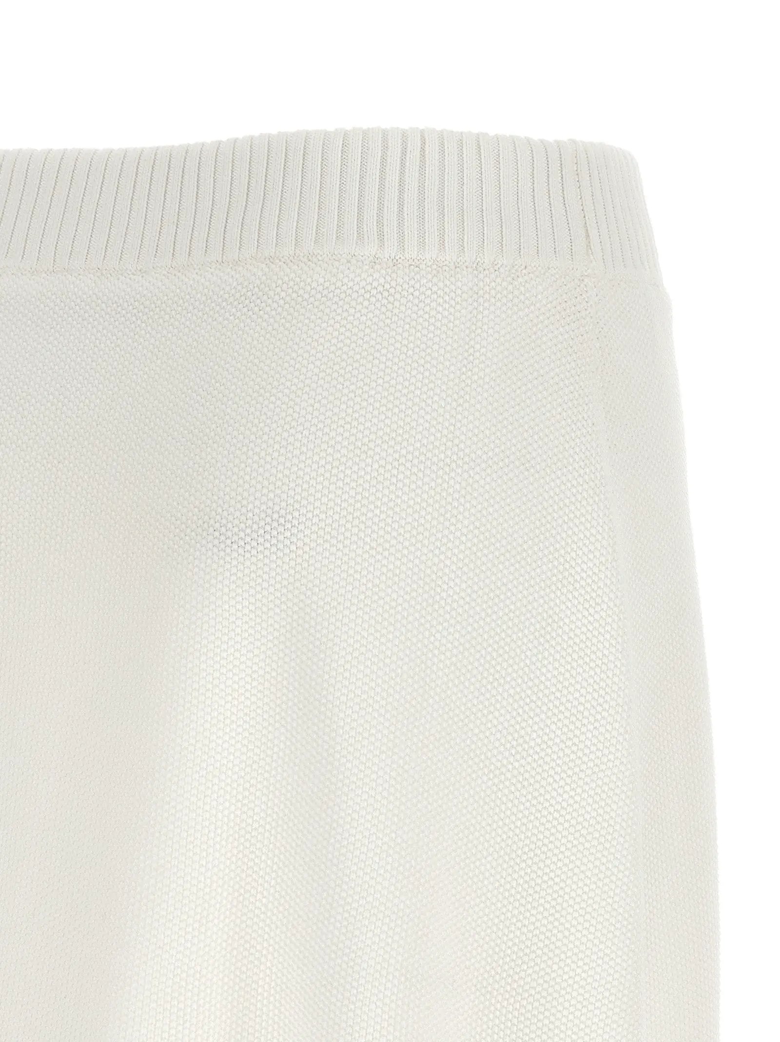 Jupe longue en coton blanc Brunello Cucinelli