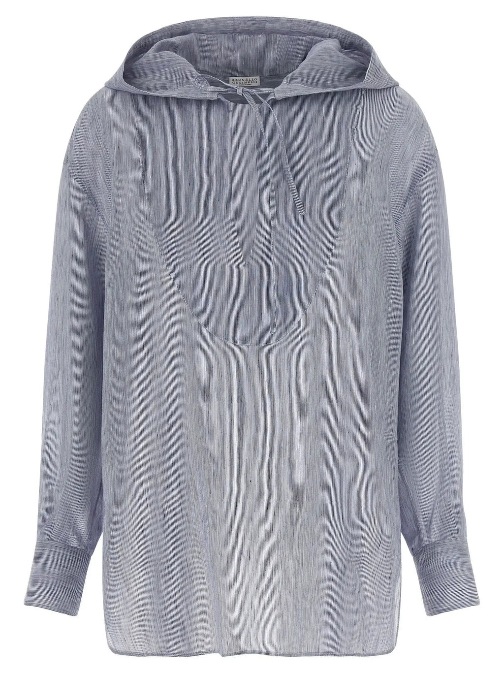 Brunello Cucinelli Blue Linen Blouse