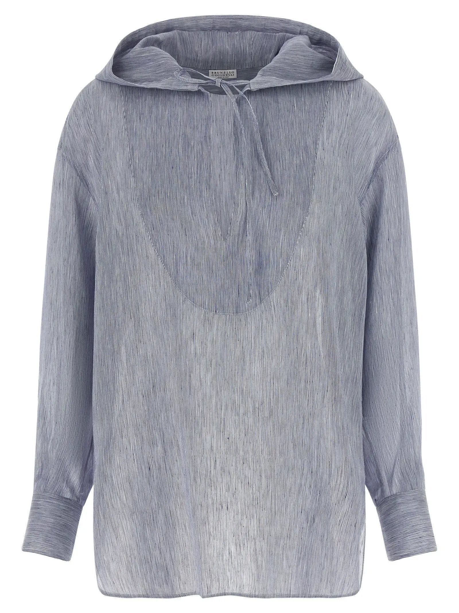 Brunello Cucinelli Blue Linen Blouse