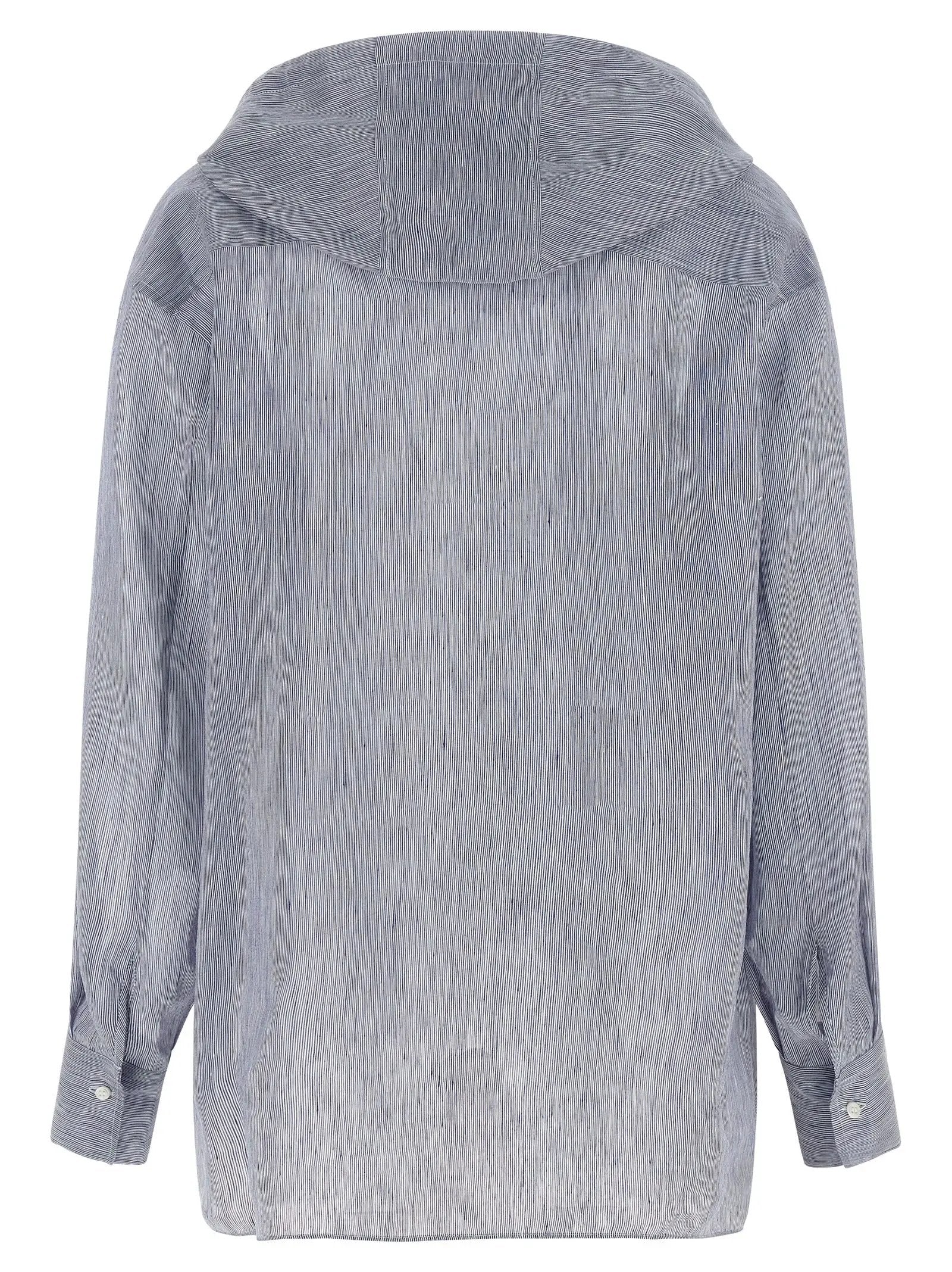 Brunello Cucinelli Blue Linen Blouse