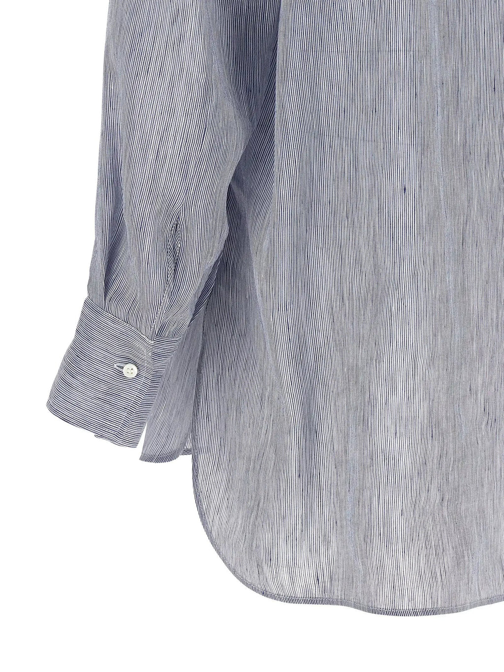 Brunello Cucinelli Blue Linen Blouse