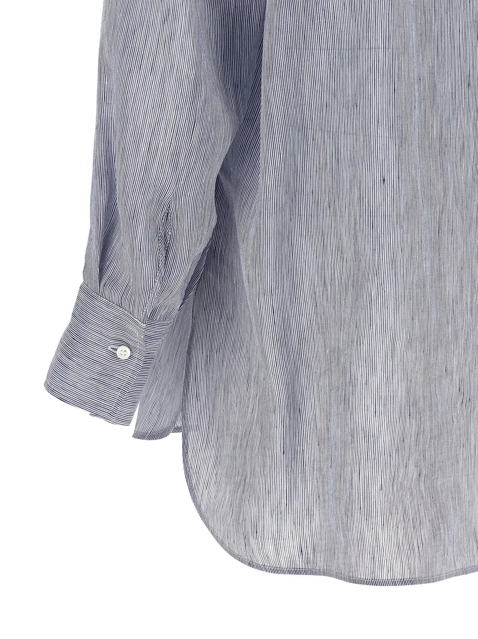 Brunello Cucinelli Blue Linen Blouse