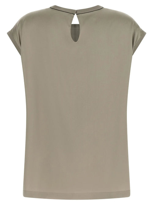 Chemisier bicolore en soie Brunello Cucinelli