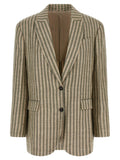 Brunello Cucinelli Bicolor Linen Blazer