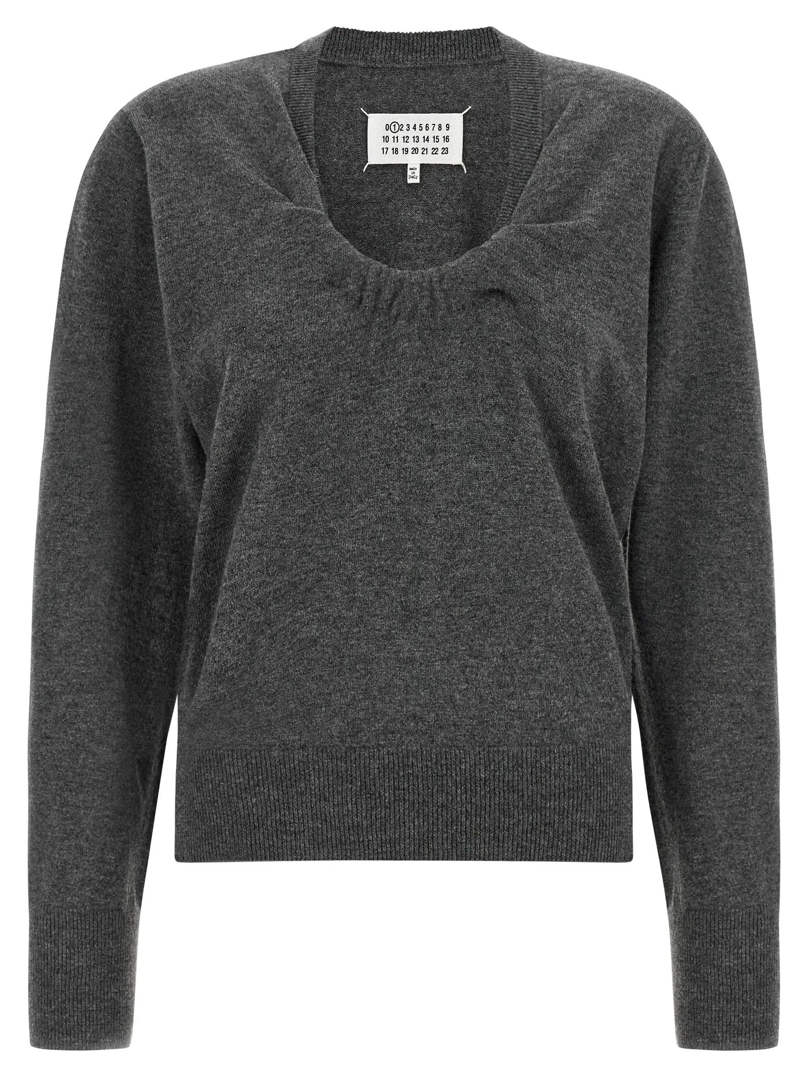 Maison Margiela Gray Virgin Wool Cardigan