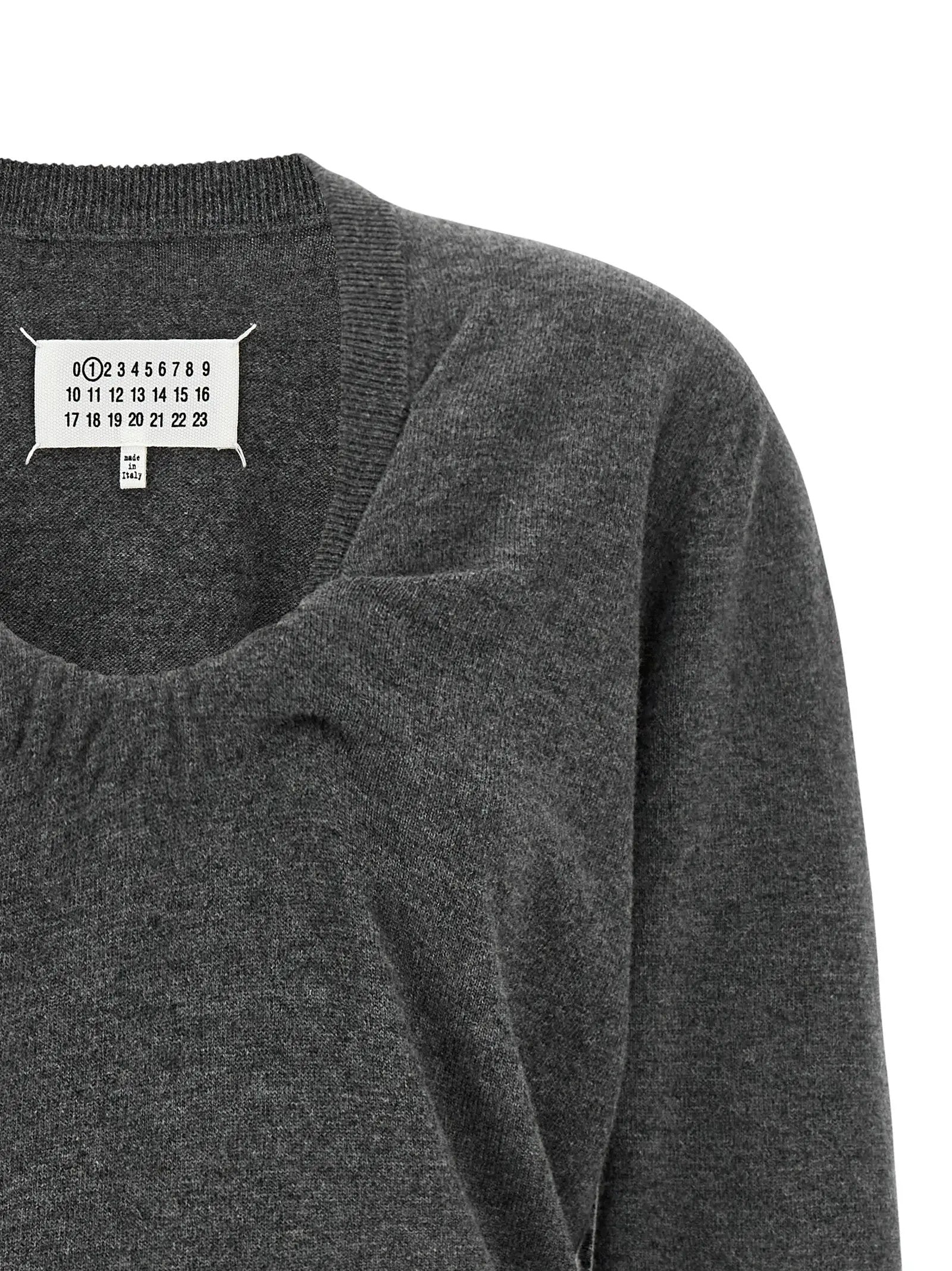Maison Margiela Gray Virgin Wool Cardigan