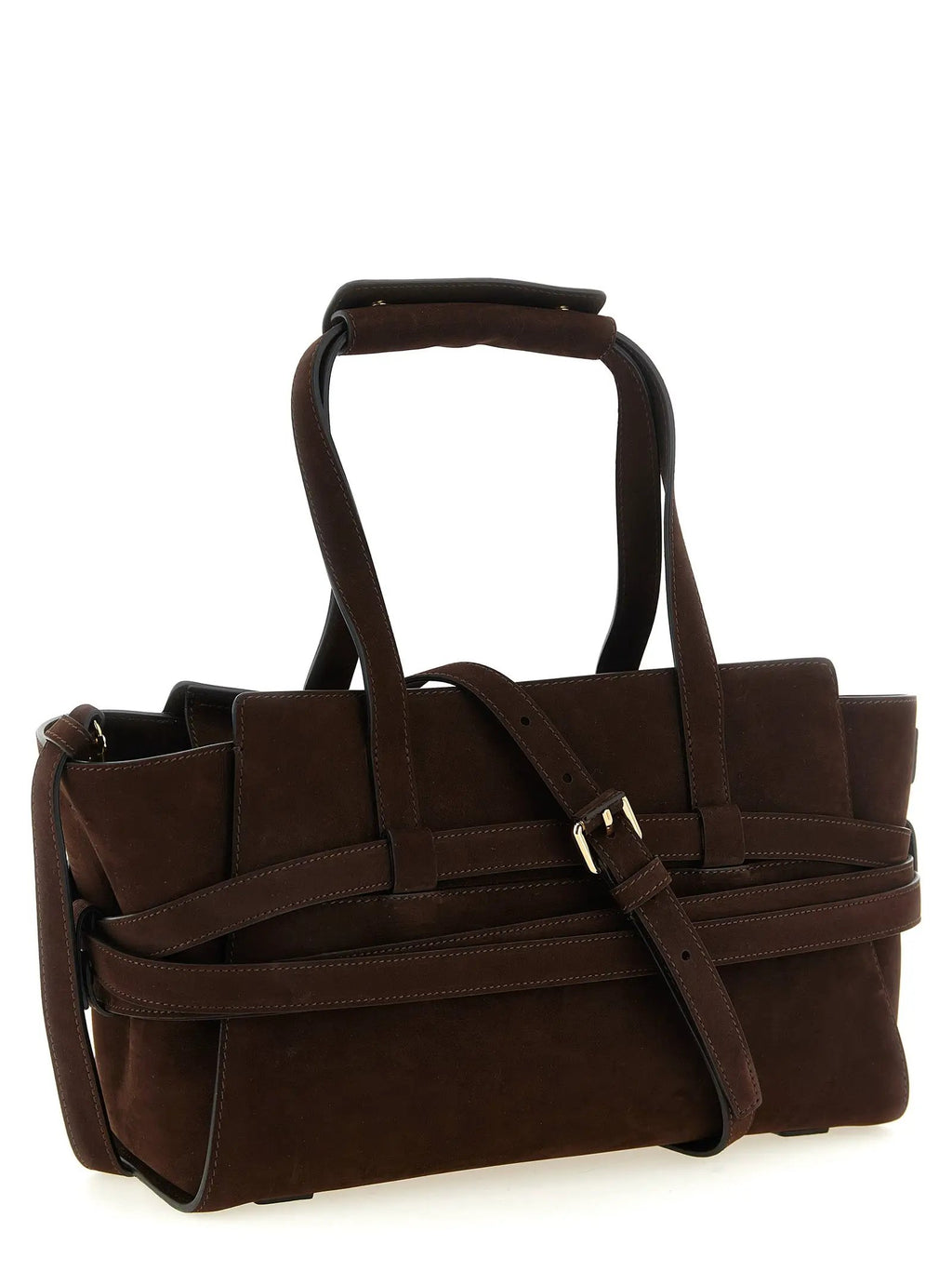 Moschino Brown Calfskin Handbag