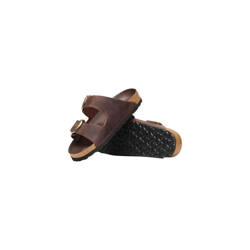 Sandales plates Birkenstock en cuir marron