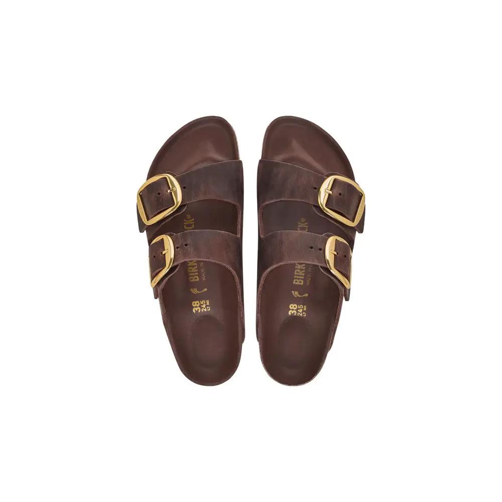 Birkenstock Brown Leather Flat Sandals