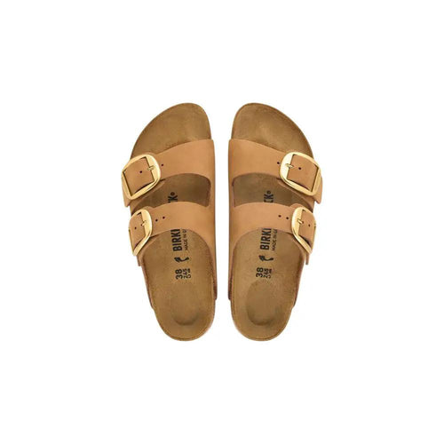 Sandales plates Birkenstock en cuir marron