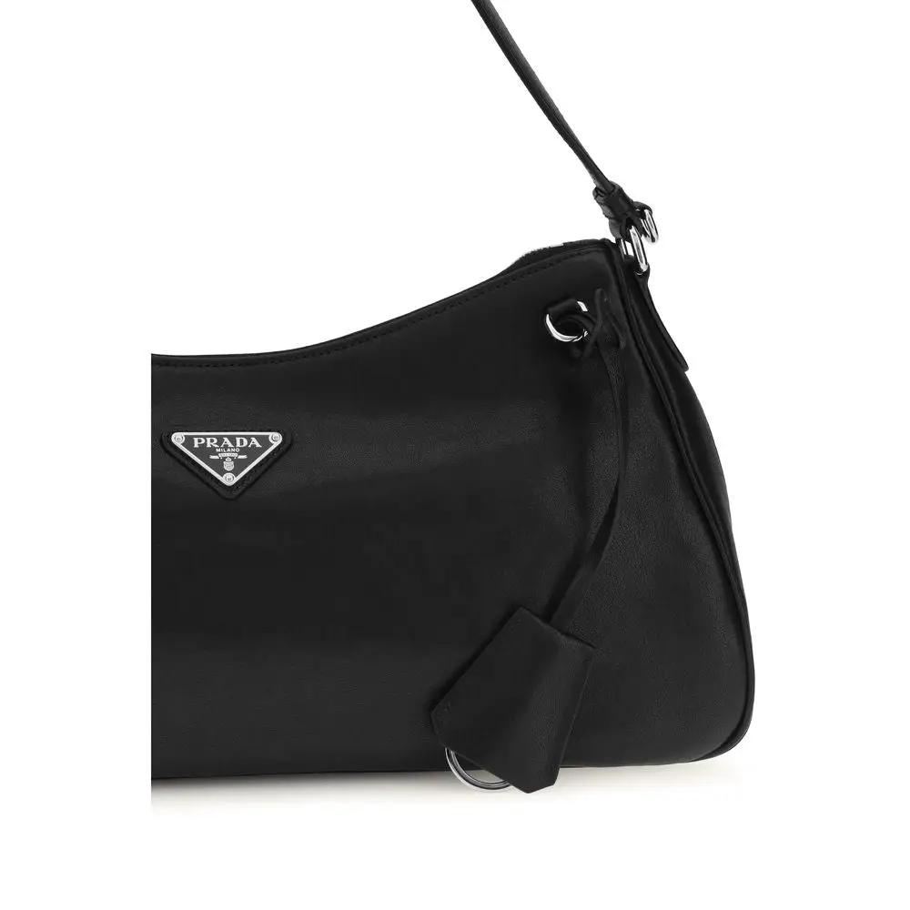 Sac bandoulière Prada Bos Taurus en cuir de veau noir