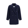 Veste longue Max Mara en laine bleu Ovis Aries