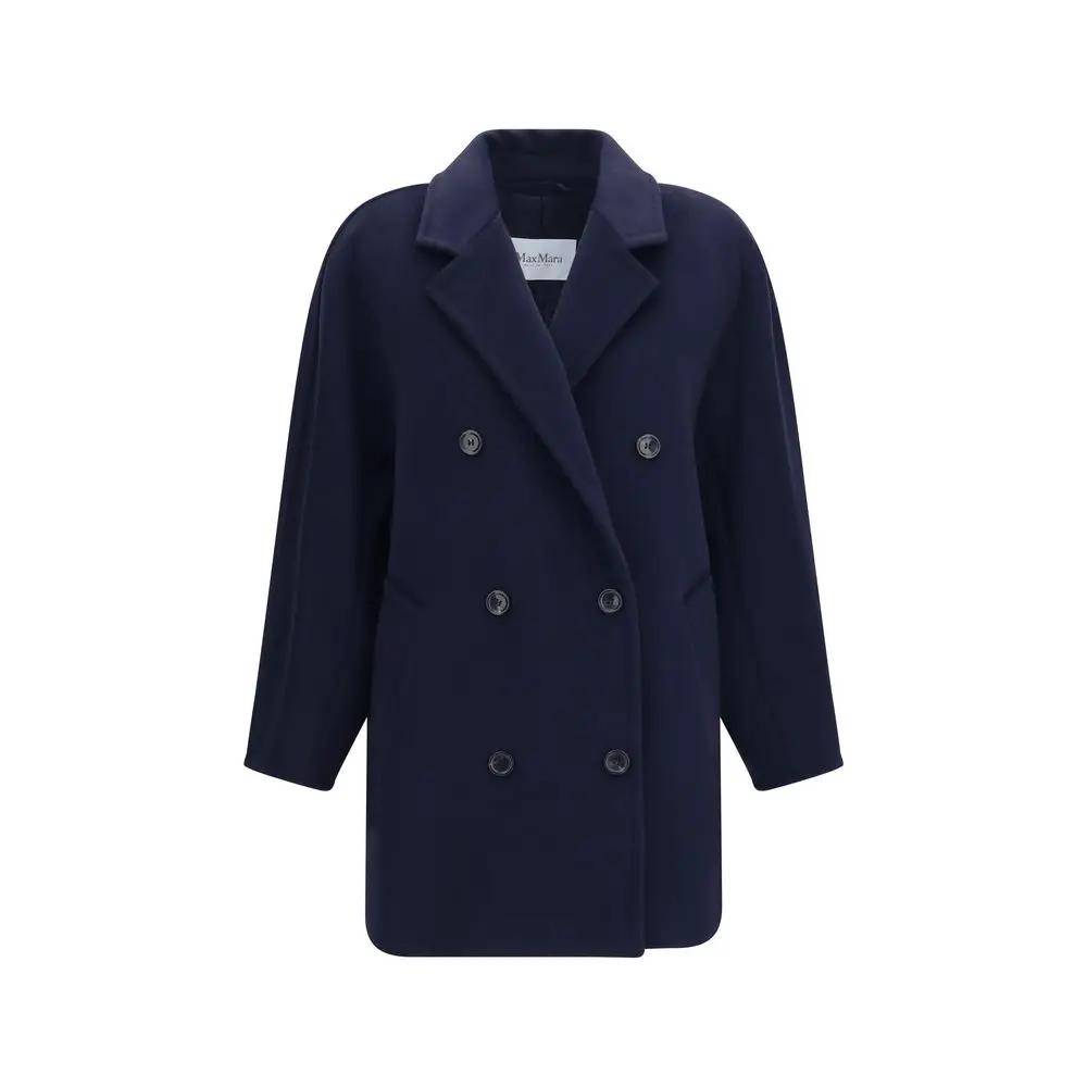 Veste longue Max Mara en laine bleu Ovis Aries