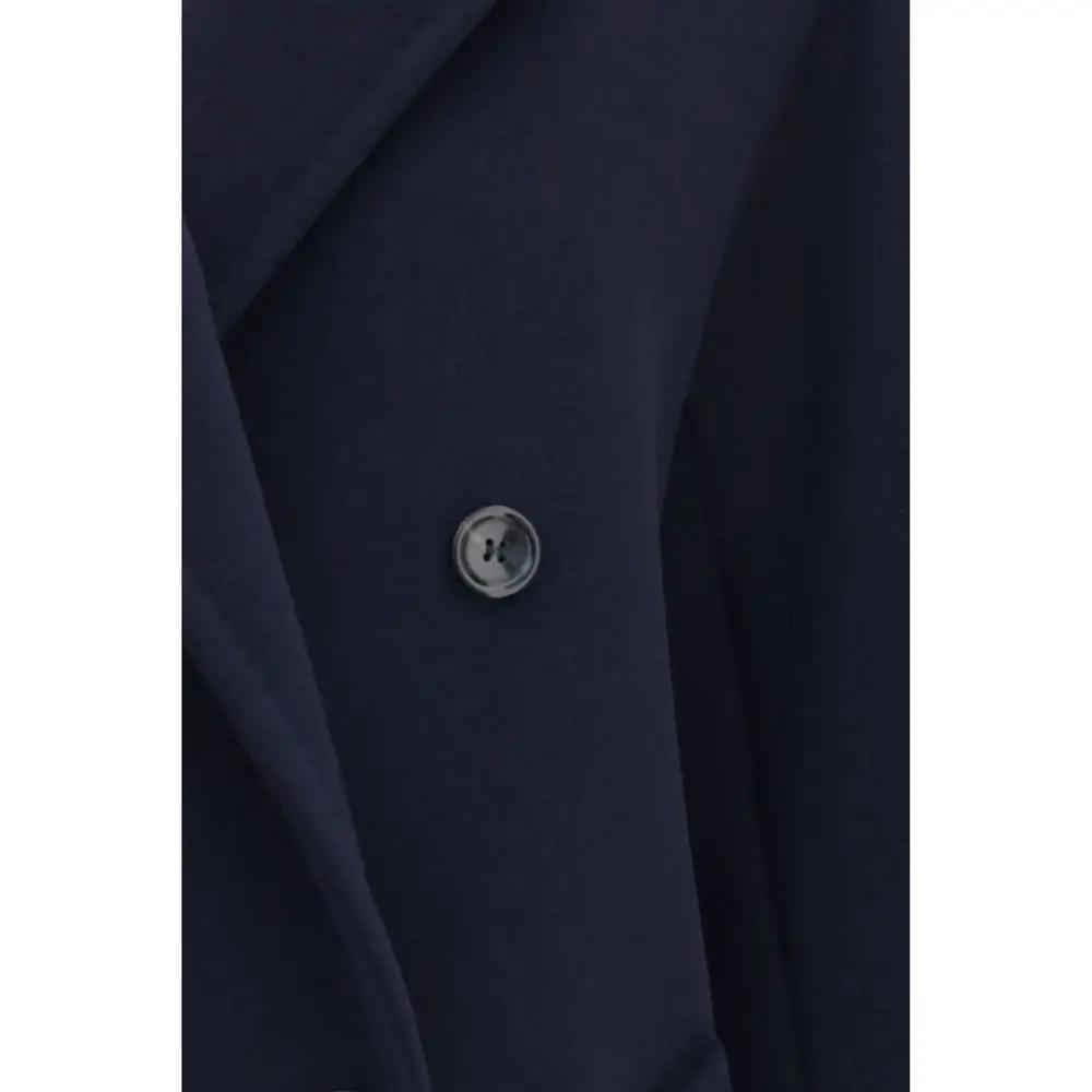 Veste longue Max Mara en laine bleu Ovis Aries