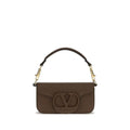 Valentino Garavani Brown Calf Leather Bos Taurus Shoulder Bag