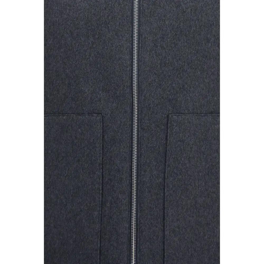 Lardini Gray Wool Oves Aries Sleeveless Jacket