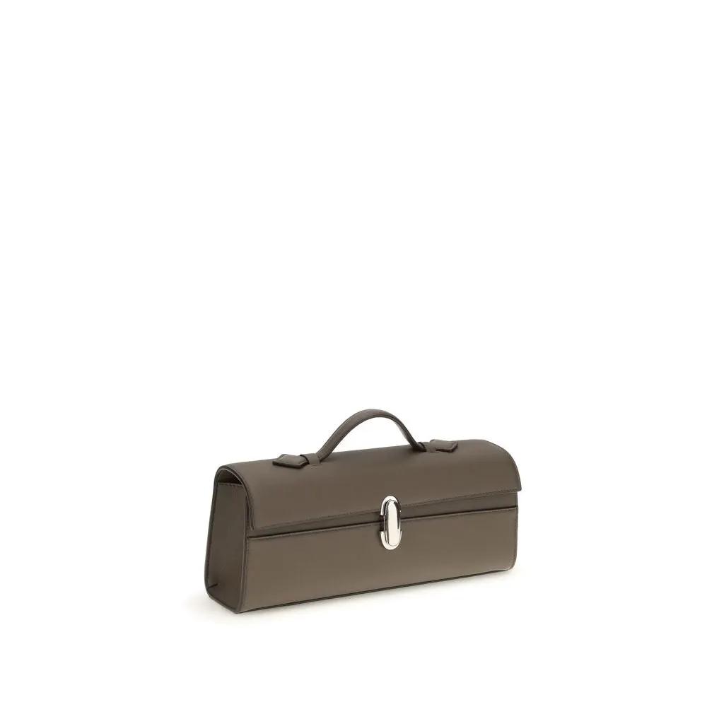 Savette Brown Calf Leather Bos Taurus Clutch Bag