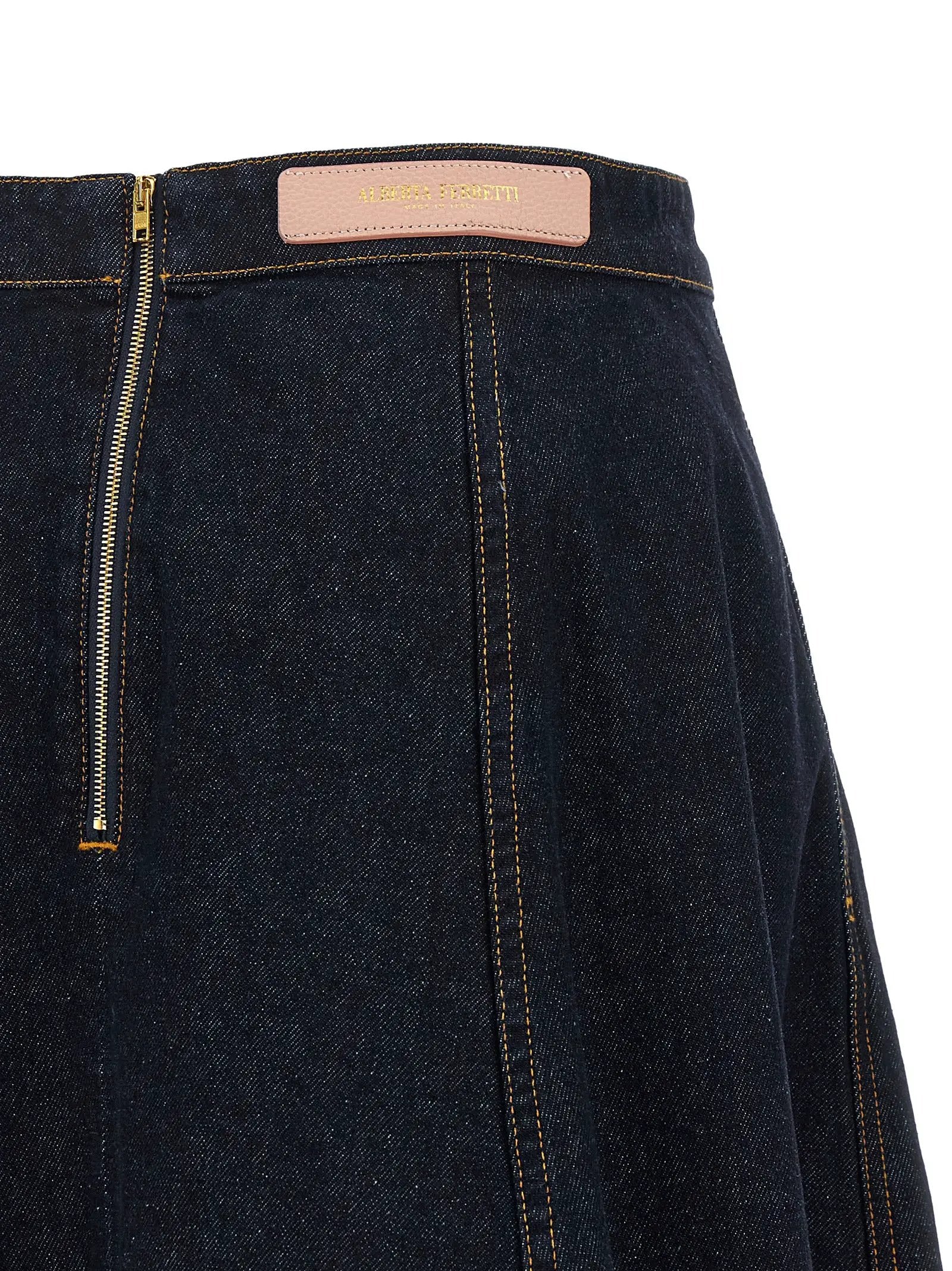 Alberta Ferretti Blue Cotton Mini Skirt