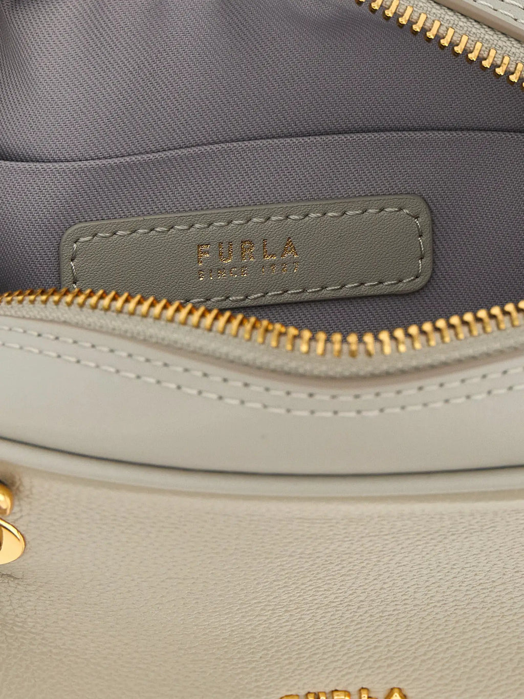 Furla Gray Calfskin Handbag