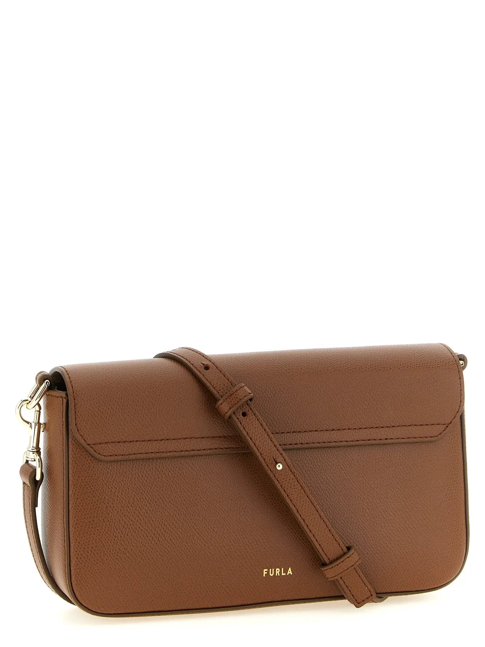 Sac bandoulière Furla en cuir de veau marron