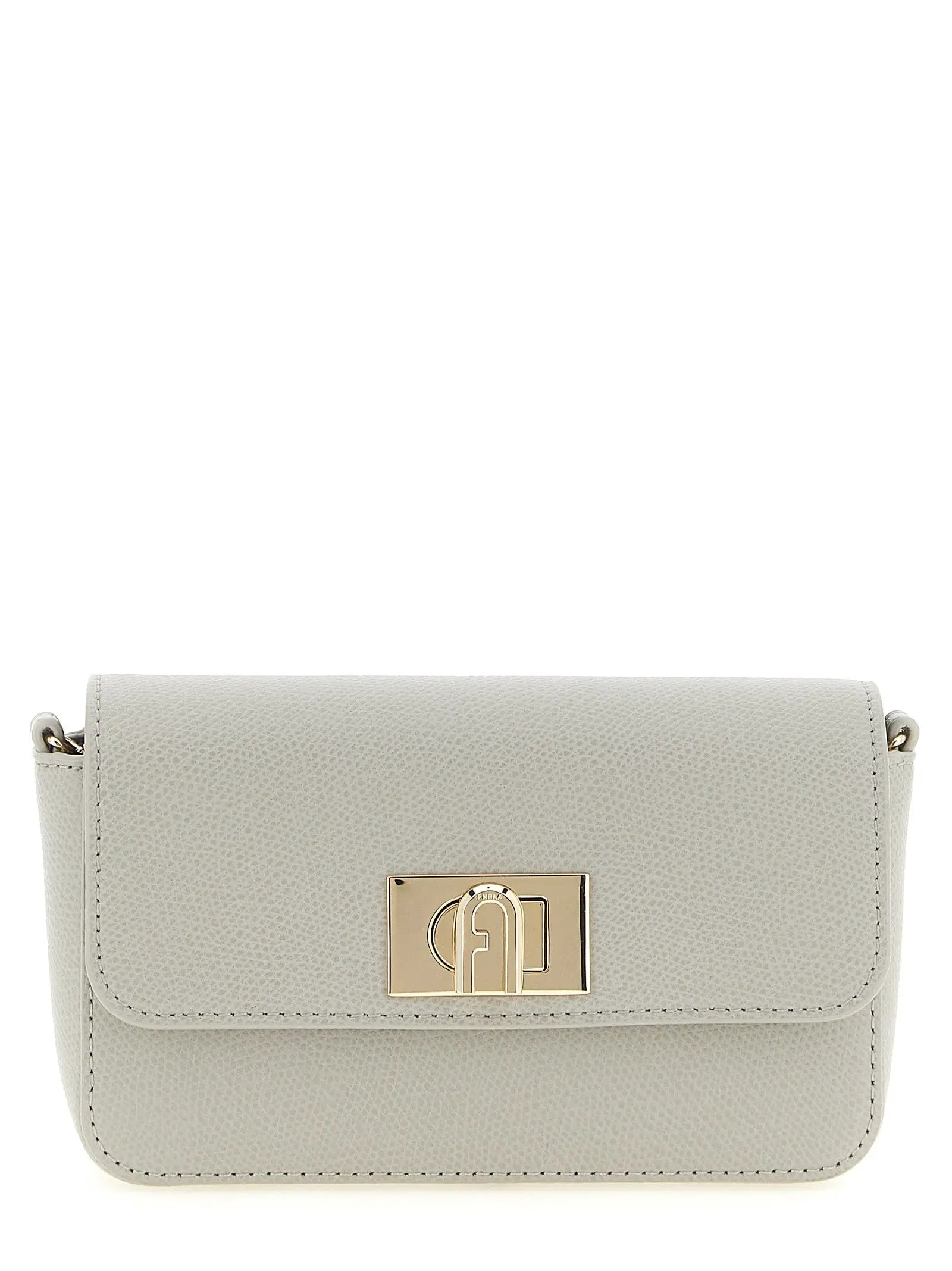 Furla Gray Calfskin Crossbody Bag