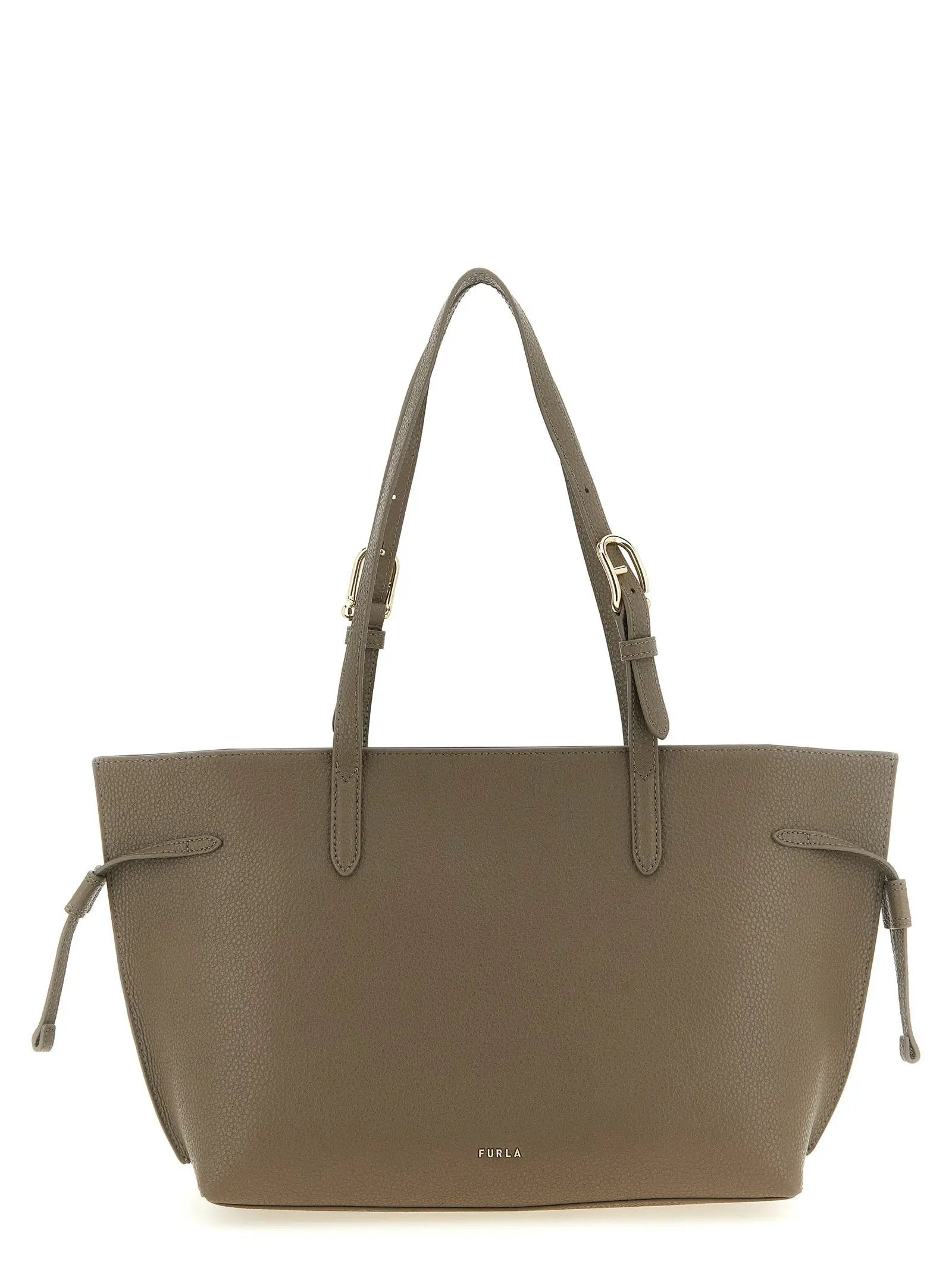 Furla Gray Calfskin Tote Bag