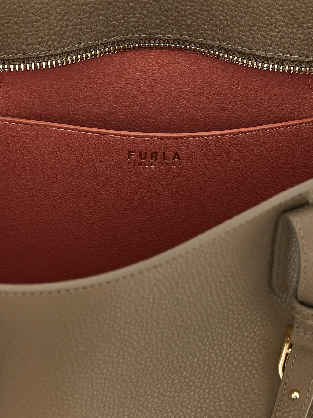 Furla Gray Calfskin Tote Bag