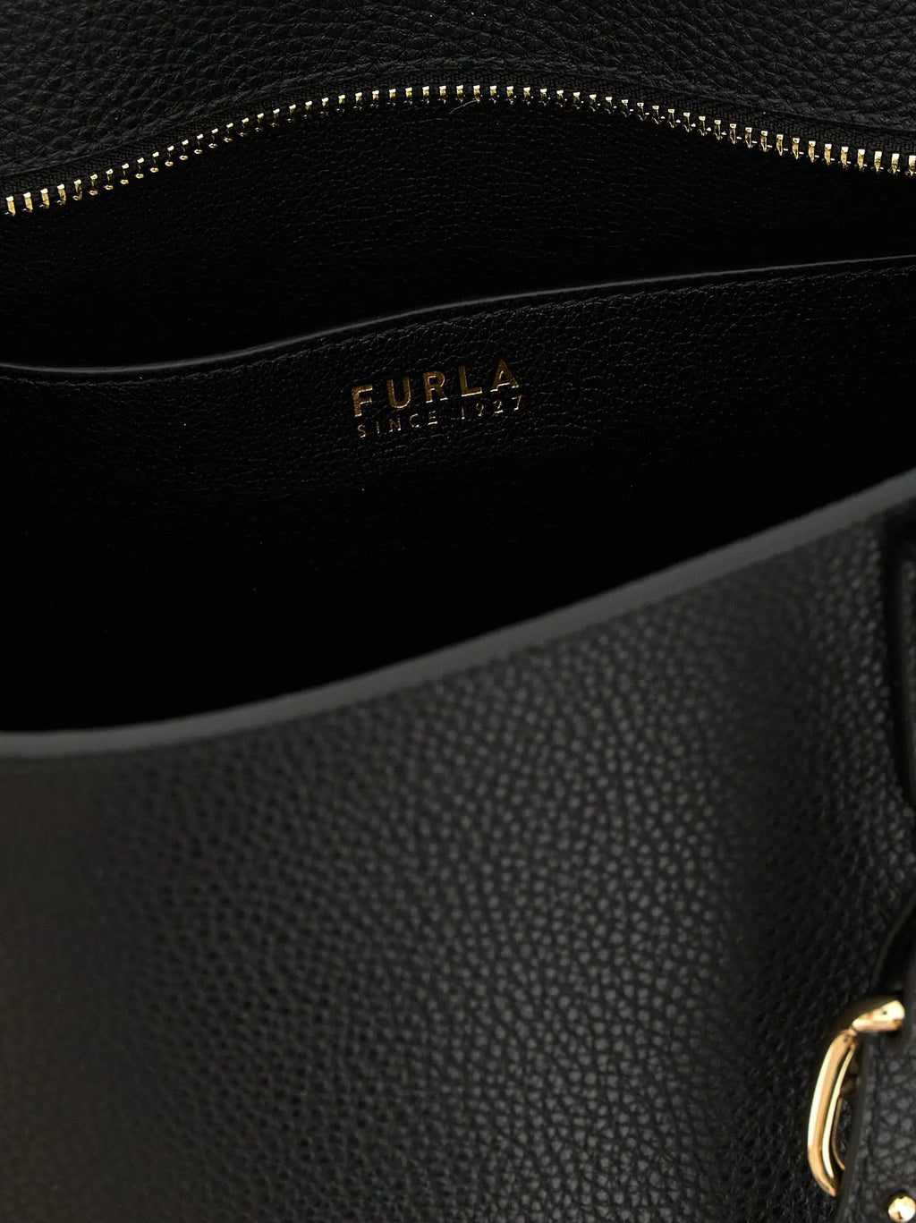 Sac cabas Furla en cuir de veau noir