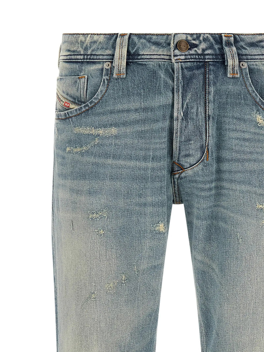 Jean droit en coton bleu Diesel