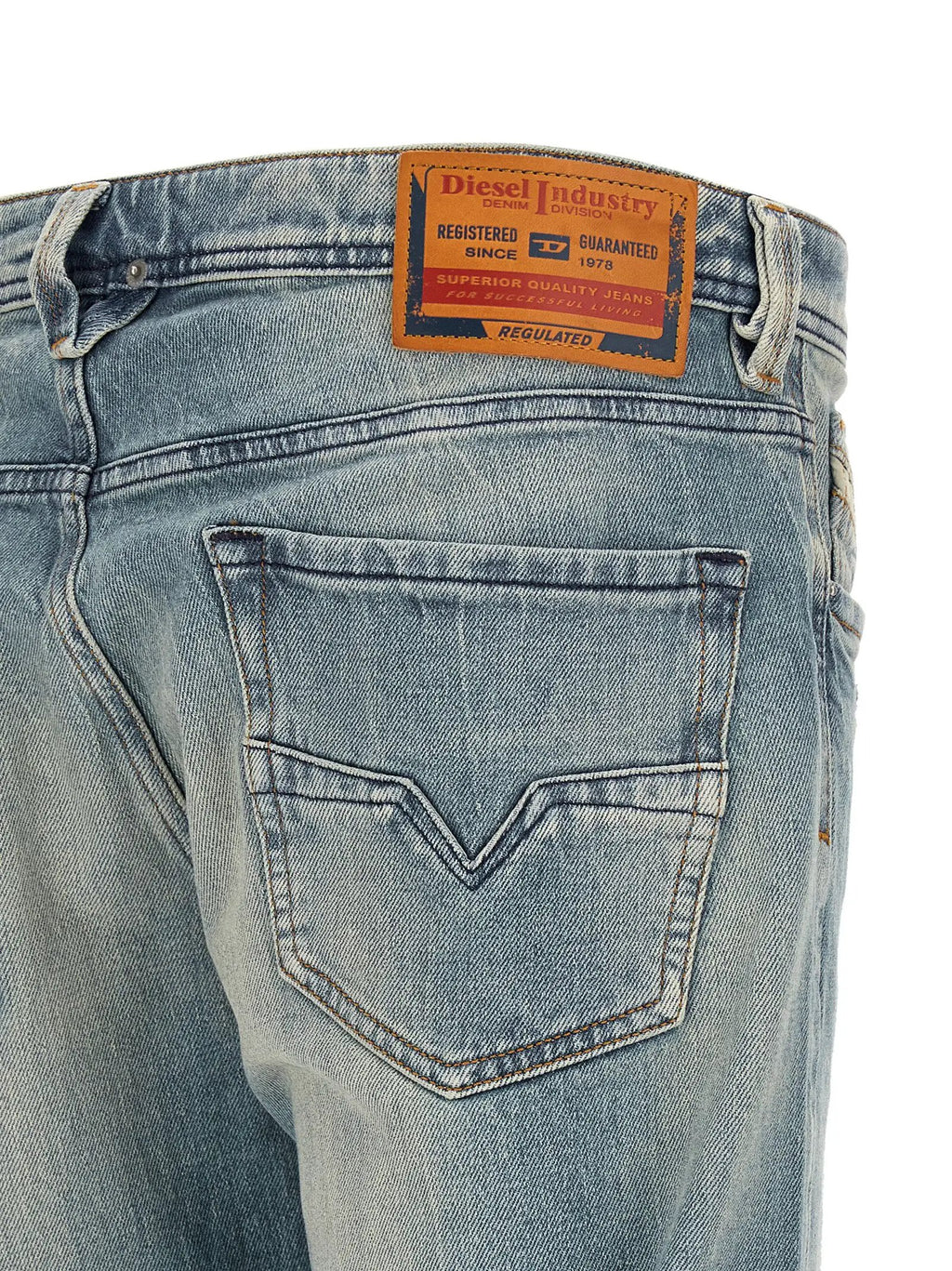Jean droit en coton bleu Diesel