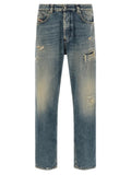 Diesel Blue Cotton Tapered Jeans