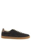 Baskets basses Brunello Cucinelli en cuir de veau gris