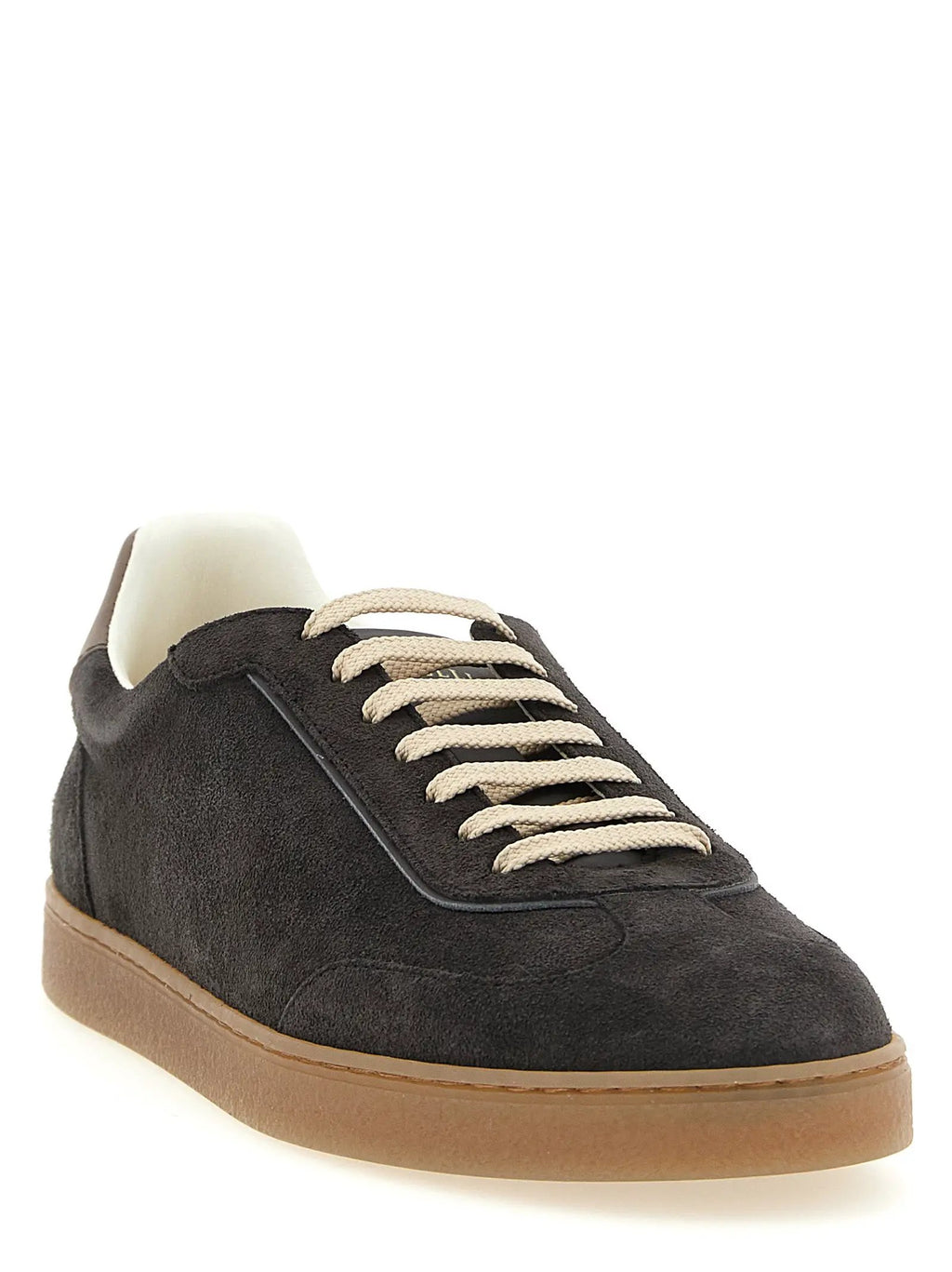 Baskets basses Brunello Cucinelli en cuir de veau gris