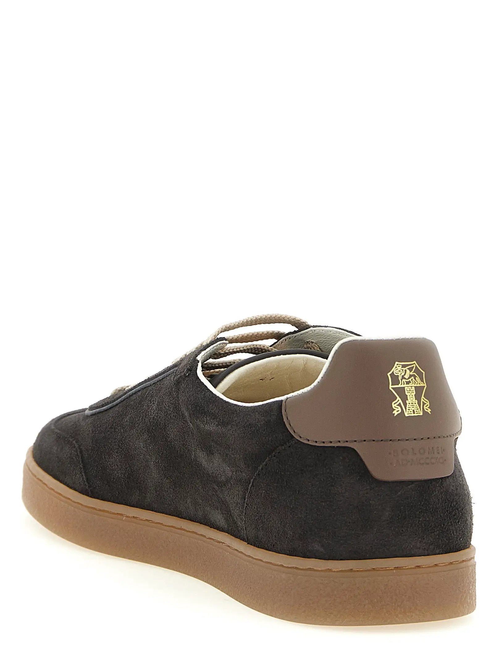 Baskets basses Brunello Cucinelli en cuir de veau gris