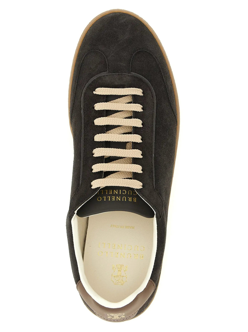 Baskets basses Brunello Cucinelli en cuir de veau gris