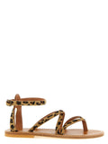 K.JACQUES SAINT TROPEZ Brown Cowhide Flat Sandals
