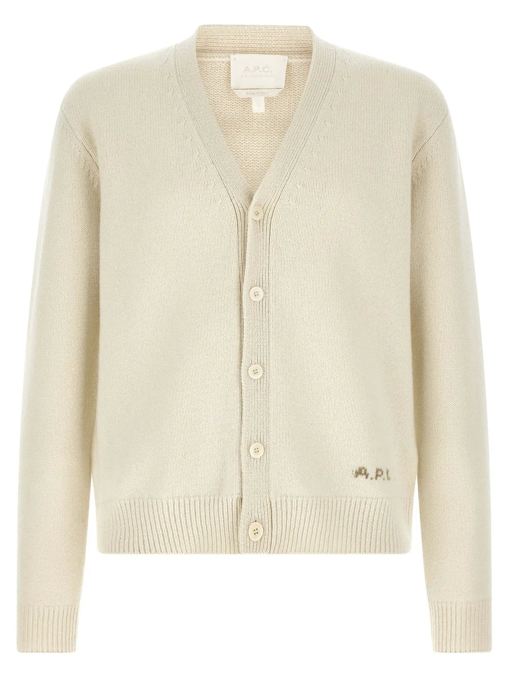 A.P.C. White Wool Cardigan