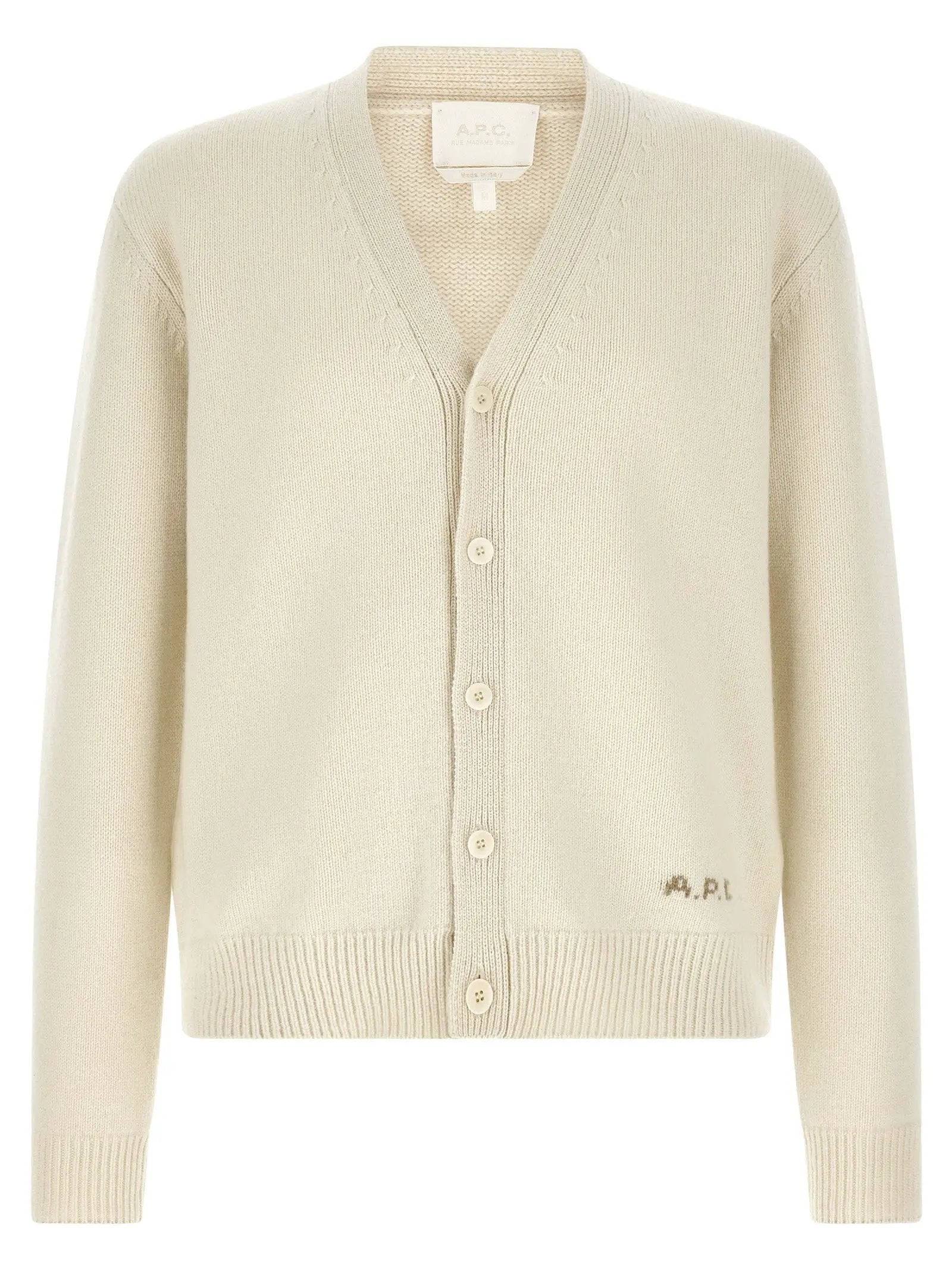 A.P.C. White Wool Cardigan