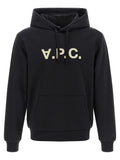 Sweat à capuche en coton noir A.P.C.