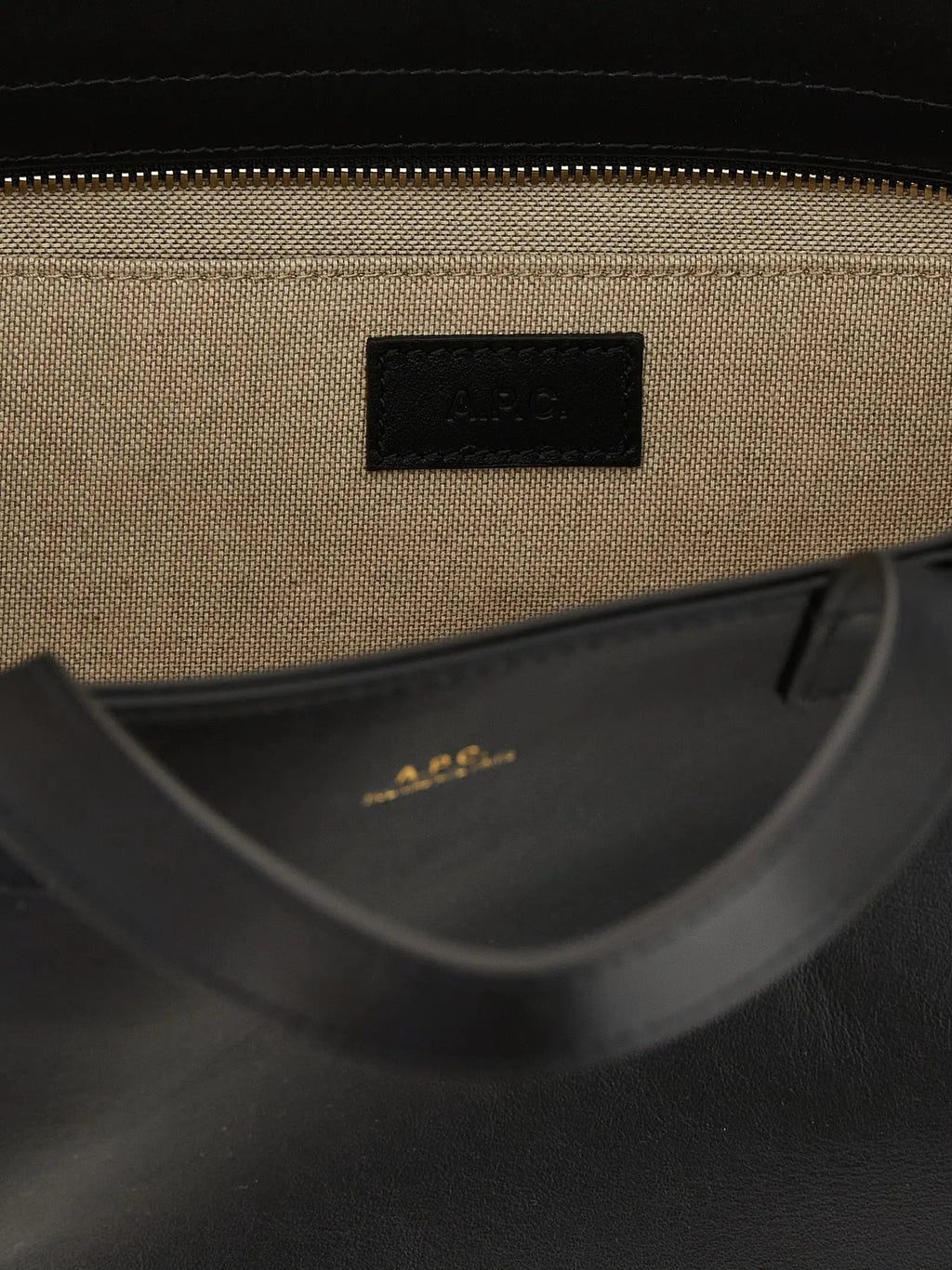 A.P.C. Black Cowhide Tote Bag