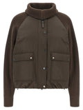 Veste longue marron en coton Brunello Cucinelli