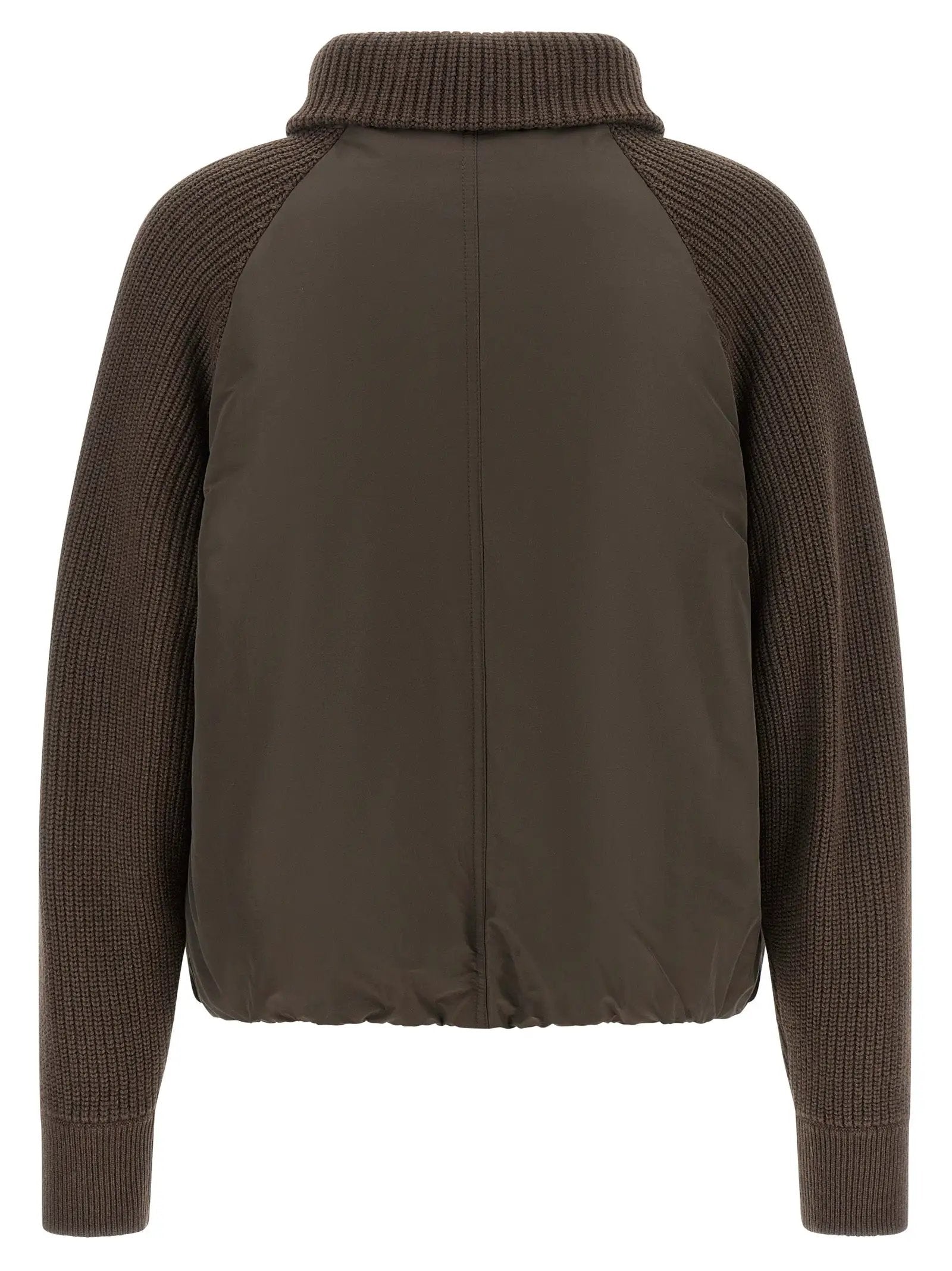 Veste longue marron en coton Brunello Cucinelli