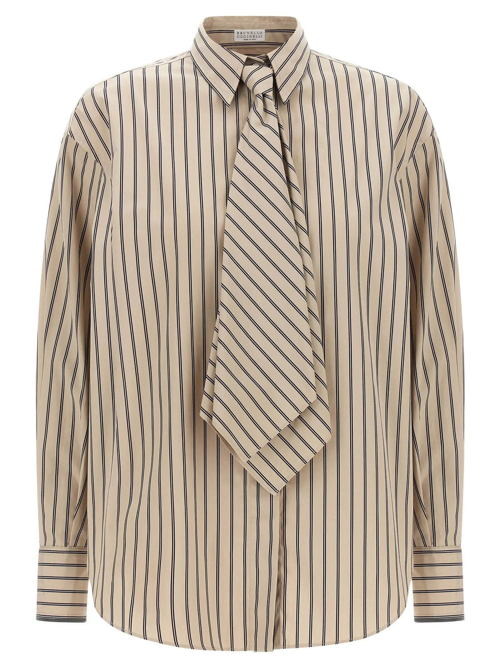 Brunello Cucinelli Beige Cotton Blouse